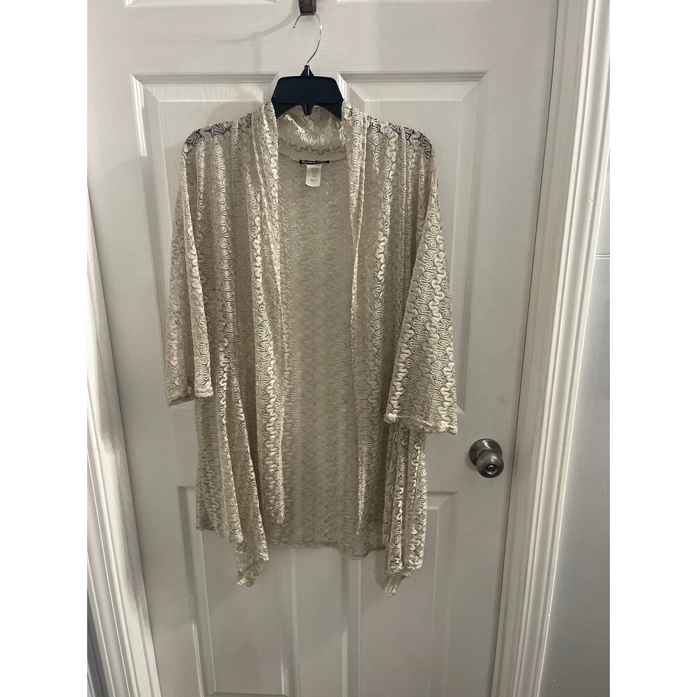 Double Take Lace Open Front Cardigan Size 2X